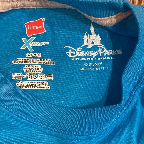 Bright Blue Walt Disney World T-shirt with blue on blue Mickey - Picture 3 of 3